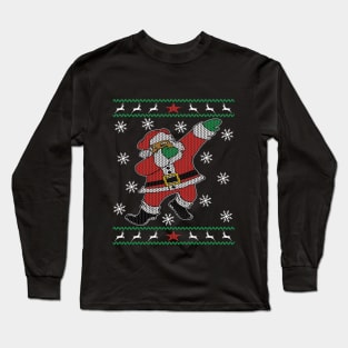 Dabbing Black Santa Long Sleeve T-Shirt